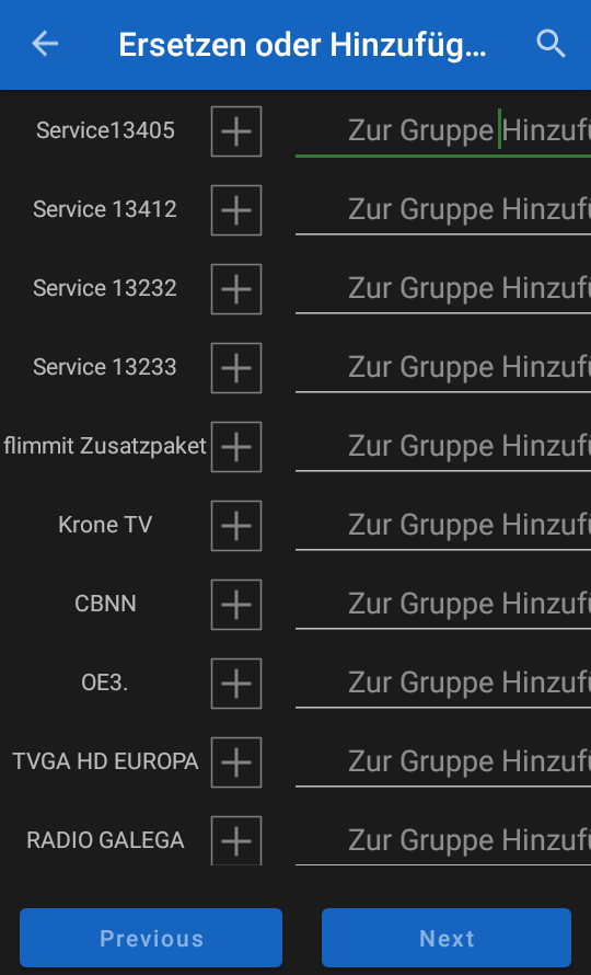 Bildschirmphoto Sender hinzufügen oder Ersetzen